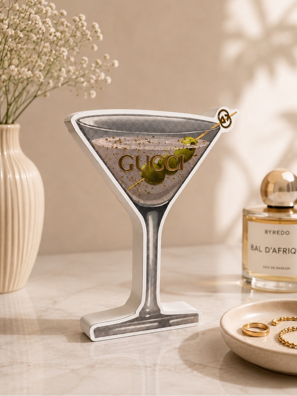 GUCCI LUXURY 3D WOOD MARTINI HOME DECOR